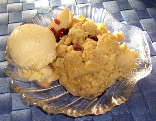 Apfel-Cranberry-Crumble