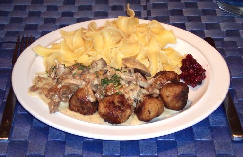 Hackfleischbällchen in Pilzsahne