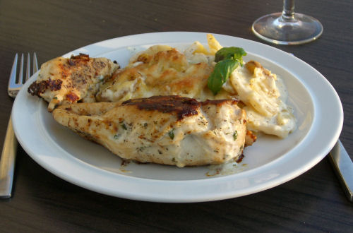 Hähnchenbrustfilet mit Ziegenkäse