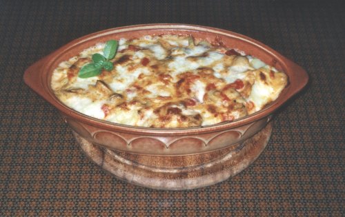 Hähnchengratin in Champignon-Sahne