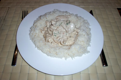 Hähnchen-Gyros in Schmandsauce