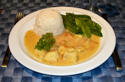 Kabeljau Kerala in Kokossauce