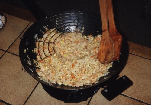 Reis mit Krabben