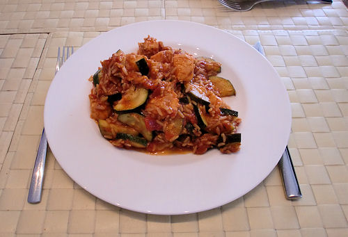 Lachspfanne mit Zucchini