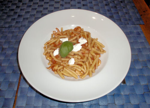 Pasta mit Garnelen und Tomaten