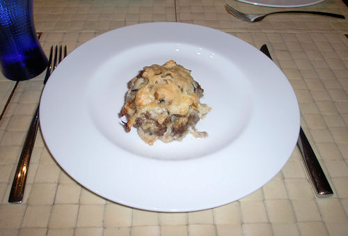 Hackfleischnester mit Pilzen und Käse