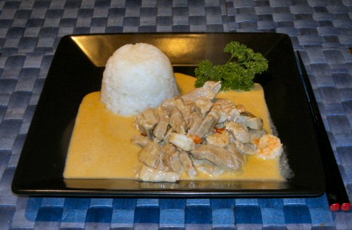 Schweinefleisch mit Schrimps