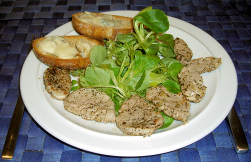 Salat mit Schweinefilet