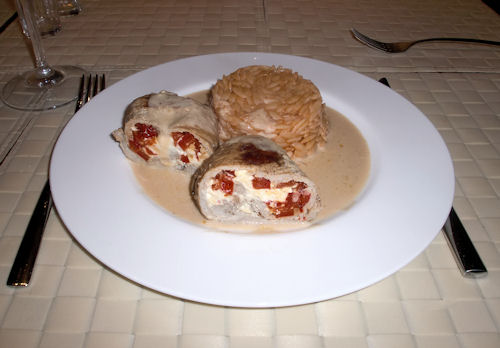 Griechische Schweinerouladen in Metaxa-Sahne-Sauce