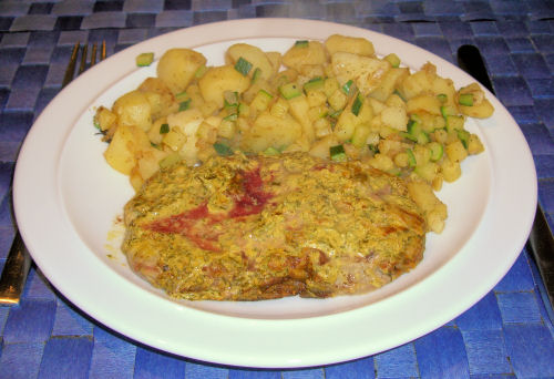 Rumpsteak mit Senf-Kräuter-Kruste