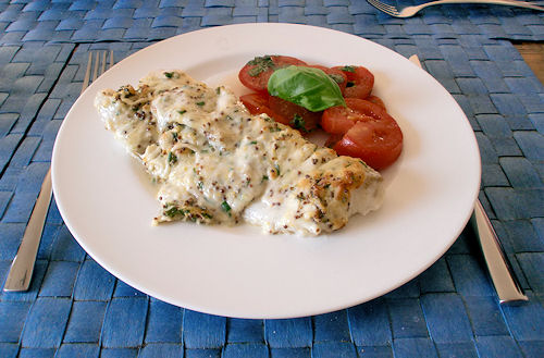 Gebackener Kabeljau mit Senfkruste