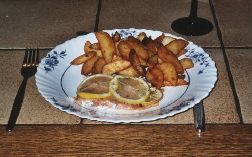 Lachssteak mit Zitrone